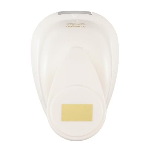 Vaessen Creative Perforadora Rectángulo, 1,5 cm, 1 Unidad, hasta 160g, para Manualidades y Scrapbooking, Metal, Blanco y Rosa, small