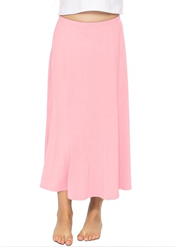 Image of STRETCH IS COMFORT Girls Skirts Flowy A Line Knee Length and Ankle Length | Elastic Waist, Kids School Skirt, Girls Maxi Skirt, Black Skirt For Girls, Faldas Para Ninas, Girls Long Skirt, Long skirts