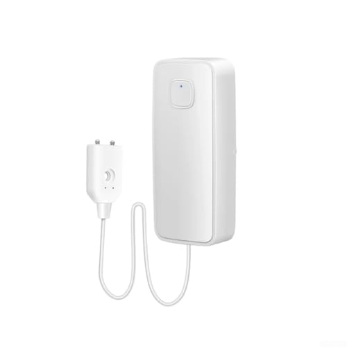 Honseadek Detector de fugas de agua WiFi con detección de nivel de agua y sistema de alarma de inundación, sensor de inmersión inalámbrico para seguridad del hogar y montaje en pared