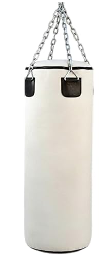 Image of Venom White Color, Unfilled (Empty), 1.5 Feet Long, SRF ECONOMICAL Material Punching Bag /Kickboxing Bag /Takewondo Bag /Fitness Bag /Professional Training Bag with Hanging Chain