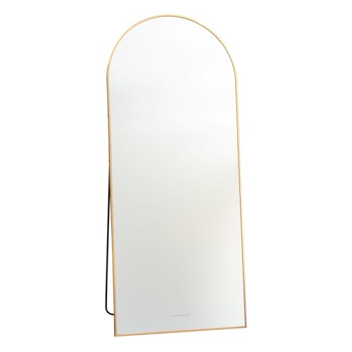 Flamingueo Mirror Full Length - Gold Mirror, Arch Mirror, Aesthetic Room Decor, Wall Mirror, Free Standing Mirror, Large Wall Mirror, Home Decor