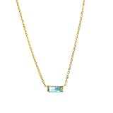 Collar Con Piedra De Nacimiento Para Mujeres Y Niñas, Delicado Colgante De Rubí, Esmeralda, Circonita Cúbica Y Diamantes, Cadena Chapada En Oro De 14 Quilates, Joyería Con Piedra De Nacimiento,