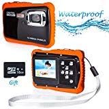 Kids Waterproof Camera, ZCGC WTDC-5262 Digital Sport Camera for Kids Underwater Action Camera Camcorder with 8GB Memory Card, 2.0 Inch LCD Display, 8X Digital Zoom, Flash and Mic (Orange)