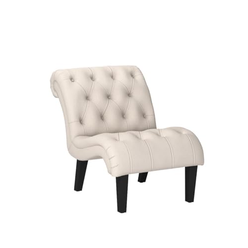 Yongqiang Accent Chair for Bedroom Living Room Chairs Tufted Upholstered Lounge Chair with Wood Legs Linen Fabric - Image 6