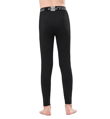 Boy's Compression Pants Full Length Athletic Leggings 1 or 3 Pack Running Hockey Baselayer Tights3