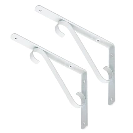 UniArt Metal Heavy Duty Wall Hanging Shelf Bracket L Shaped Angle Bracket (White, Pack of 2, 6 Inch)