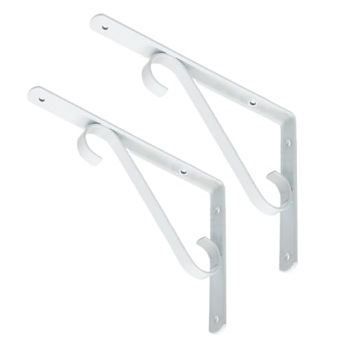 UniArt Heavy Duty Metal Shelf Bracket for Open Shelving (White, Pack of 2, 6 Inch)