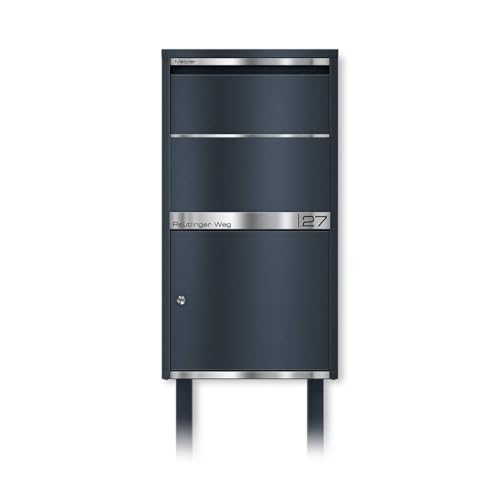 Metzler Paketbox mit gravierbarer Edelstahlplatte und sicherem Schloss in...