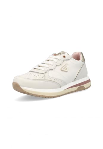 KEYS 9232 white bianco scarpe sneakers donna lacci zeppa
