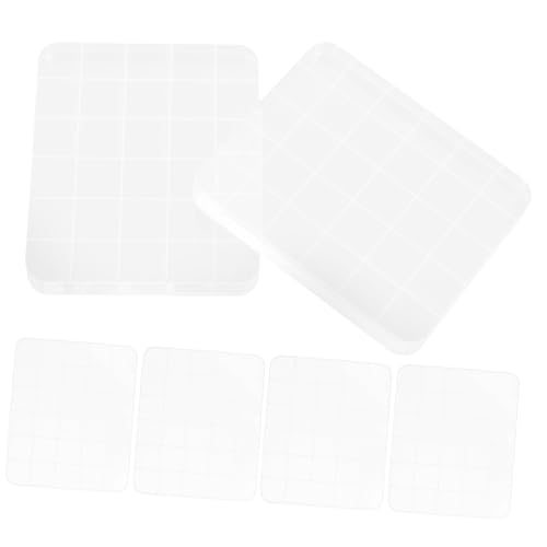ARTIBETTER Set of 6 Acrylic Stamp Blocks Grid Lines for DIY Craft Projects Scrapbooking