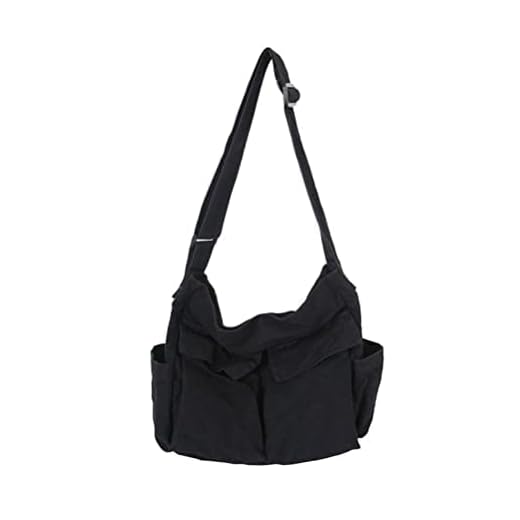 Knowoo Bolsa Messenger de Lienzo Bolsa de Caracol Hobo de Gran Capacidad con múltiples Bolsillos Bolsas Casuales Bolsa de Hombro para Mujeres y Hombres de Compras Viajando