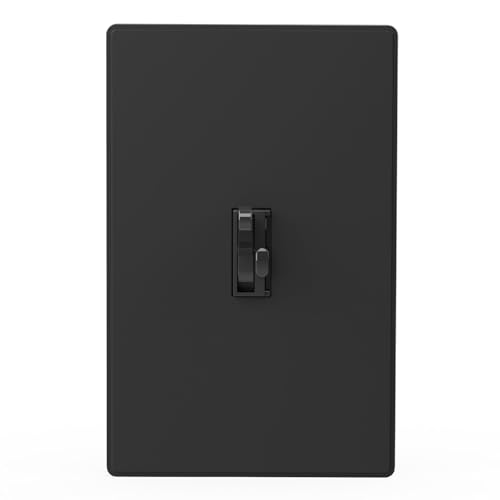 Image of ELEGRP Digital Dimmer Switch for LED /CFL, Toggle Dimmer Switch with Decorative Frameless Design Wallplate, Single Pole /3-Way, UL Listed, 1 Pack, Black