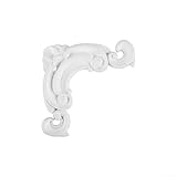 4 Stück dekorative Eckblumen, Retro-Stil, selbstklebende Zierleiste für Türrahmen, Schrank, Bettkopfteil oder Hintergrund Wanddekoration (weiß)