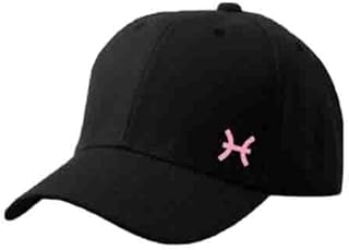Black Cap with Pisces zodiac Pink Color Logo