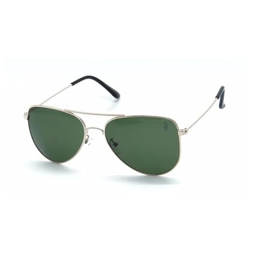 Óculos de Sol Aviador Unissex Polo London Club, Armação em Metal Stainless Stell (dourado)