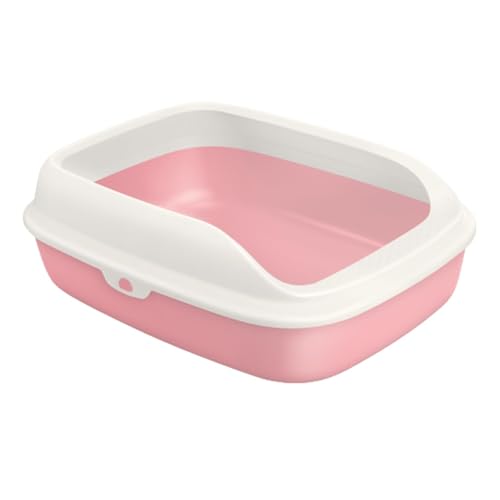 Bandeja sanitaria para gatos rosa semi cerrada profunda miniatura 1