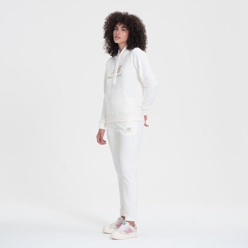 Casaco Com Capuz Fem. Nb Essentials Basic, Confecção Feminino, Off White, M