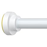 Thestoa White Shower Curtain Rod Adjustable 43-78 inch, 1