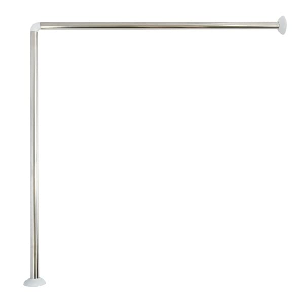 MSV Barre Tringle pour Rideau de Douche d'angle à Fixer 80x80x80cm INOX