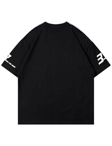 Aelfric Eden Mens Graphic Tees Vintage Racing Tees Oversized T Shirt Women Contrast Color Summer Tops