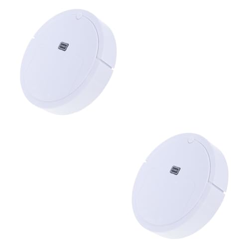 Warmhm 2pcs Simulation Sweeper Toy Vacuum Robot Vac Automatic Dust Cleaner Toy Electric Imitation Cleaning Robot Kids Vacuum Cleaner Musical Toy Animal White Child Abs Cartoon