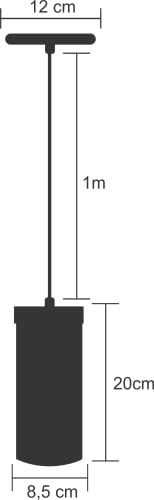 Luminária Lustre Pendente Vidro Cilindro Copo (Branco)