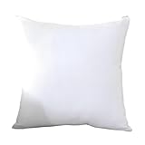 TAOSON Decorative 100% Cotton Canvas Square Solid Toss Pillowcase Cushion Cover Pillow Case with Hidden Zipper Closure Only Cover No Insert - White 18