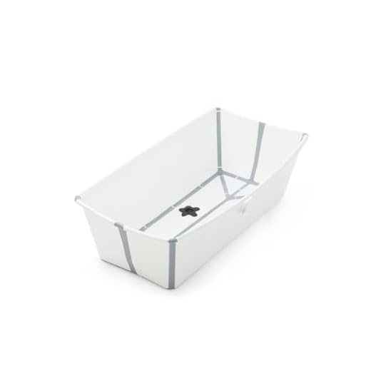Stokke Banheira Flexível Branca Com Plug Térmico - Banheira Dobrável Para Bebês - Leve Durável E Fácil De Guardar - Prático Para Usar Em Casa Ou Em Viagens - Ideal Para Recém-Nascidos E Bebês