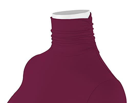 Image of AUHEGN Women's Long Sleeve Lightweight Turtleneck Top Slim Fit Pullover T-Shirt (S-XXL)