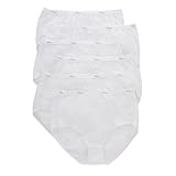Hanes Women's Cotton Briefs 6 Pack (White, Size 7)