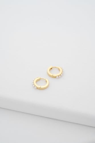 Ted Baker London Persia Pearl Huggie Earrings for Women (Gold/Pearl)4