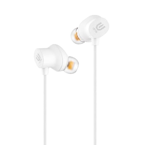 Image of Unix JAMZ Type-C Earphones with 10mm Dynamic Driver, Super Bass Boosted Sound, in-Ear Headphones with Mic, 1.2m Cable, Noise Isolation Earbuds for Android Phones, Tablets & Type-C Devices - White