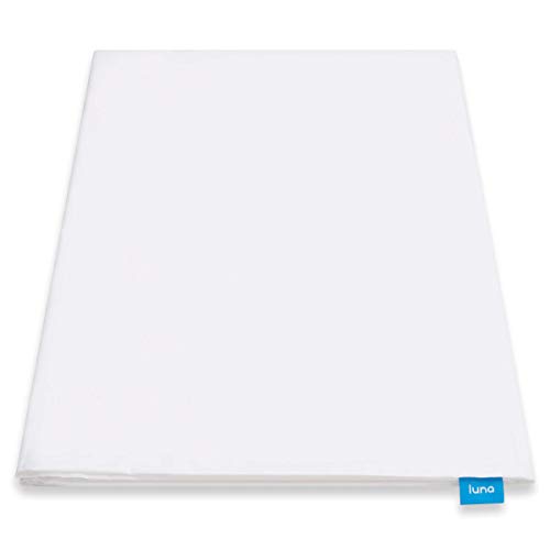 Luna Removable Duvet Cover for Weighted Blanket - 48x72 - Full Size - Oeko-Tex Cooling Cotton - Machine Washable & 8 Ties for Secure Fastening - Designed in USA - White