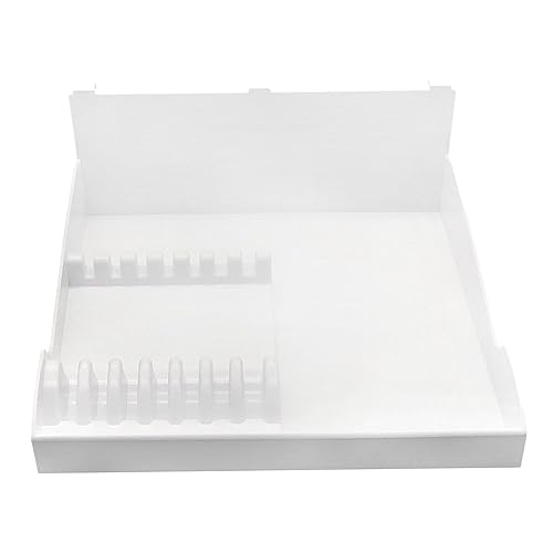 Sharplace Barber Tray Station Hairdressing Combs Clips Scissors Holder Professional Barber Tool Organizer Cosmetic Storage Box for Home Use Stylists, White