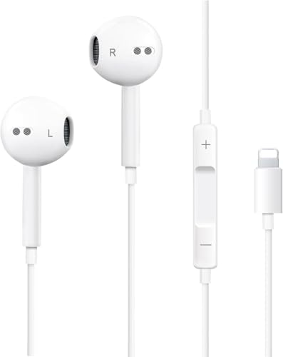 Image of Wired Original Earphone with Microphone - Stereo in-Ear in Ear Headphones Compatible with iPhones7 /8 /X /XS /XR /11 /12 /13 /14 Pro - Noise-Isolating, Stereo Sound, White