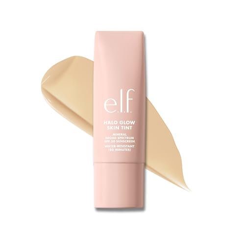 e.l.f. Halo Glow Skin Tint SPF 50, Tinted Moisturizer For Light, Buildable Coverage, Creates A Natural Glow, Vegan & Cruelty-Free, 4 Light Neutral