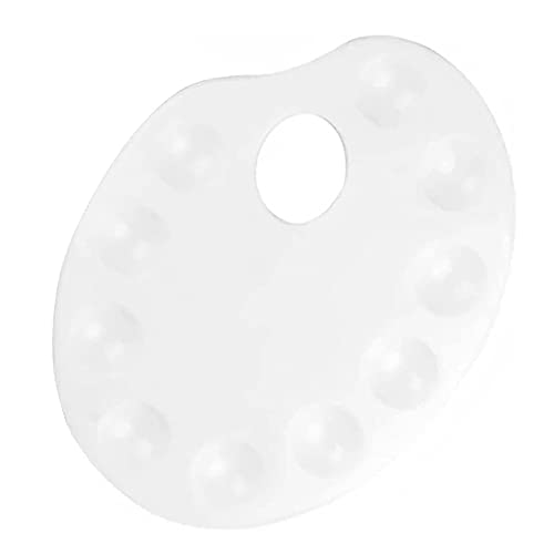 YANYUESHOP Paint Tray Art Supplies 10-Hole Oval Plastic Student Painting and Color Tools