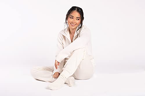 Image of Karen Thomas 100% Cashmere Women's Sleep Socks, 3-Ply Soft Cozy Cable Knit, Luxury Bed Socks for Warmth, Comfort & Lounging