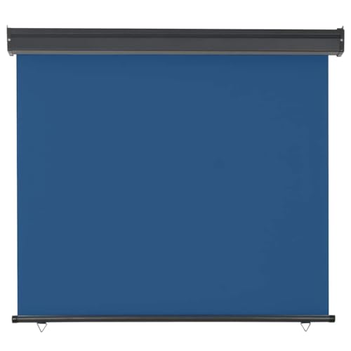 Auvent latéral de balcon bleu 125x250 cm avec store vertical rétractable - 4