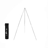Sileduove Trípode de fogata Camping Cocina Trípode de camping de aluminio con altura ajustable de 105 cm, portátil para soporte de olla de cocción durante la cocción al aire libre (plata)