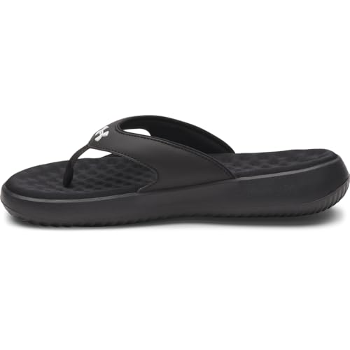 Under Armour Women's Ignite Pro 8 Flip Flops, (001) Black/Black/White, 7, US