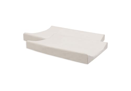 Jollein Funda para Cambiador de Tela de Rizo - Oatmeal - Paquete de 2-50x70cm - 85% Algodón, 15% Poliéster - Certificación Oeko-Tex – Funda para Cambiador