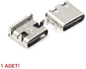 Alkatronik Type-c Usb Soket 16 Pin Smd Usb 3.1 Cep Telefonu Elektronik Cihaz Usb Port Konnektör Şarj Soketi - Görsel 3
