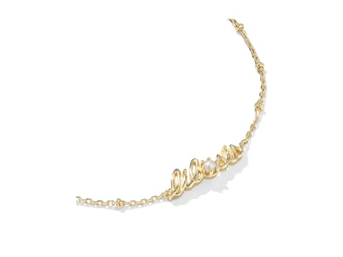 Kendra Scott, Women's, Lil Sis Delicate Chain Bracelet, Gold Freshwater Cultured Pearl, One Size2