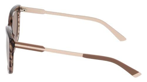 COLE HAAN Women's CH7089 Polarized Square Sunglasses, Brown Horn, 54/19/1453