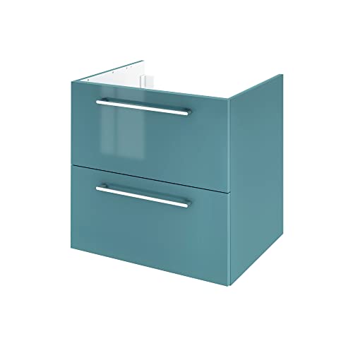 SENSEA - Waschtischunterschrank - 2 Schubladen - B.60 x H.58 x T.48 cm - PVC-beschichtete Spanplatte - Hochglanzlackierung - Lagunengrün Cover