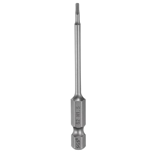 QUARKZMAN Llave de Vaso Hexagonal de Cabeza Hexagonal H1.5 de 1.5 Mm, Punta Plana Métrica de 1/4' con Hexagonal de 100 Mm (4') de Largo, Destornillador Magnético para Puntas de Tornillo