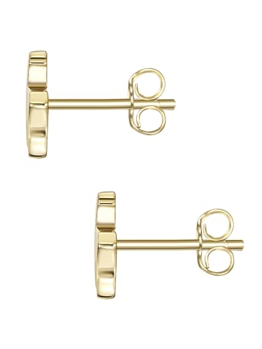 Glanzstücke München Damen-Ohrstecker Alpaka Sterling Silber gelbvergoldet - Ohrringe Lama Ohr-Schmuck Trend gelb-gold