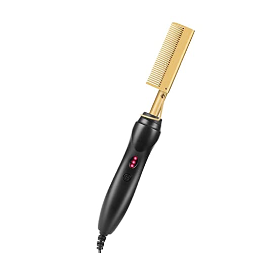 Image of Hair Straightener Hot Comb Electric Heated Straightening Comb Brush US Plug
