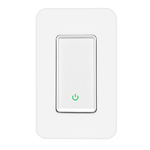 Luvoni Smart Wifi Wall Light Switch, 3-Way/Single Pole Digital Switch With Led Indicator Light, Voice Control Compatible, Needs Neutral Wire, No Hub Required, Screwless Wall Plate Included, By Maxxima #TOP5